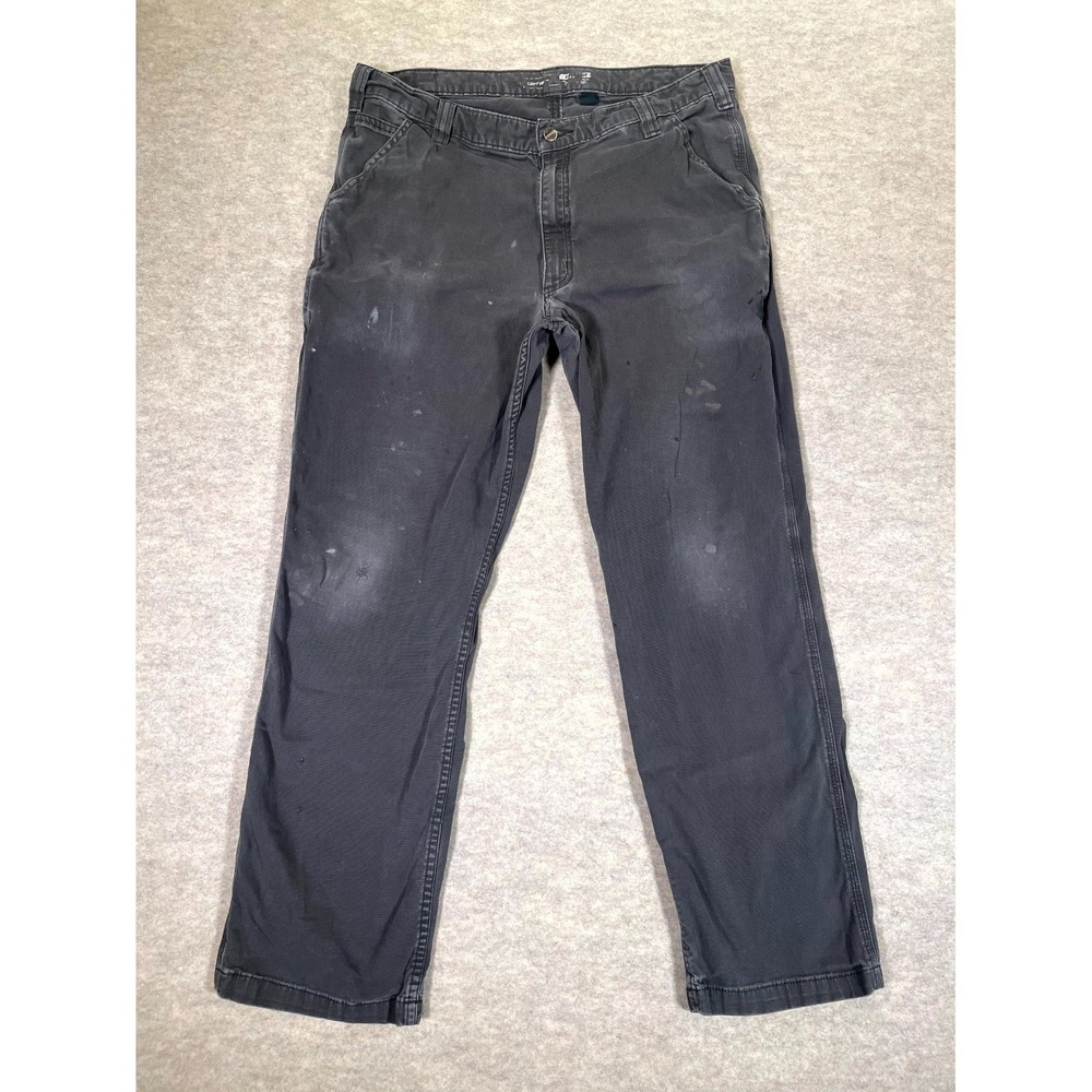 Carhartt Relaxed Fit Carpenter Pants Mens 38x32‎ Black Straight Leg Distressed